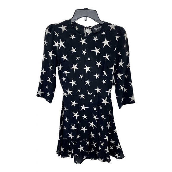 Black realisation star print mini dress. - Picture 1 of 3